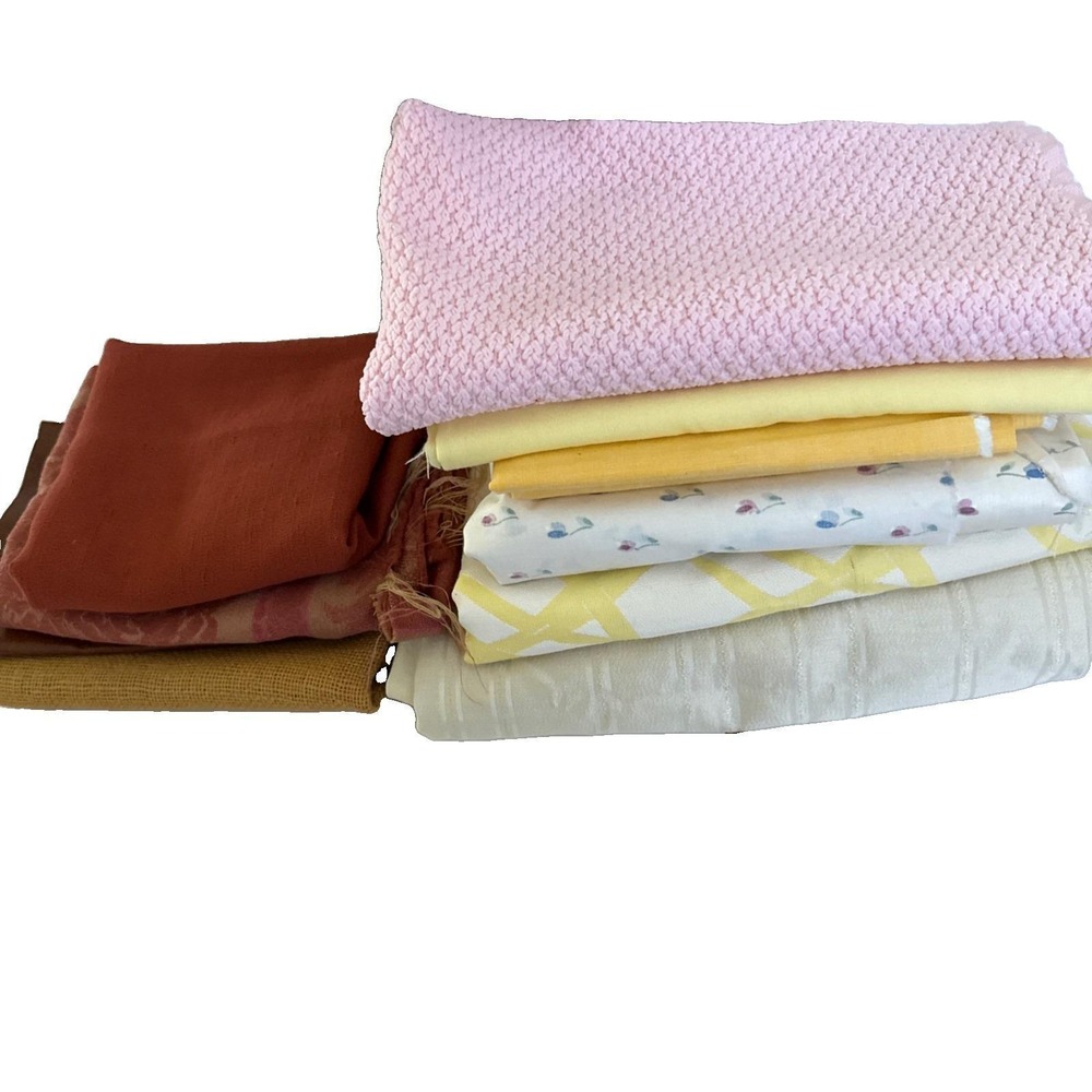 Vtg 1970s Upholstery Fabric Destash Lot Mixed Materials Craft Remnants 8.7 lbs
